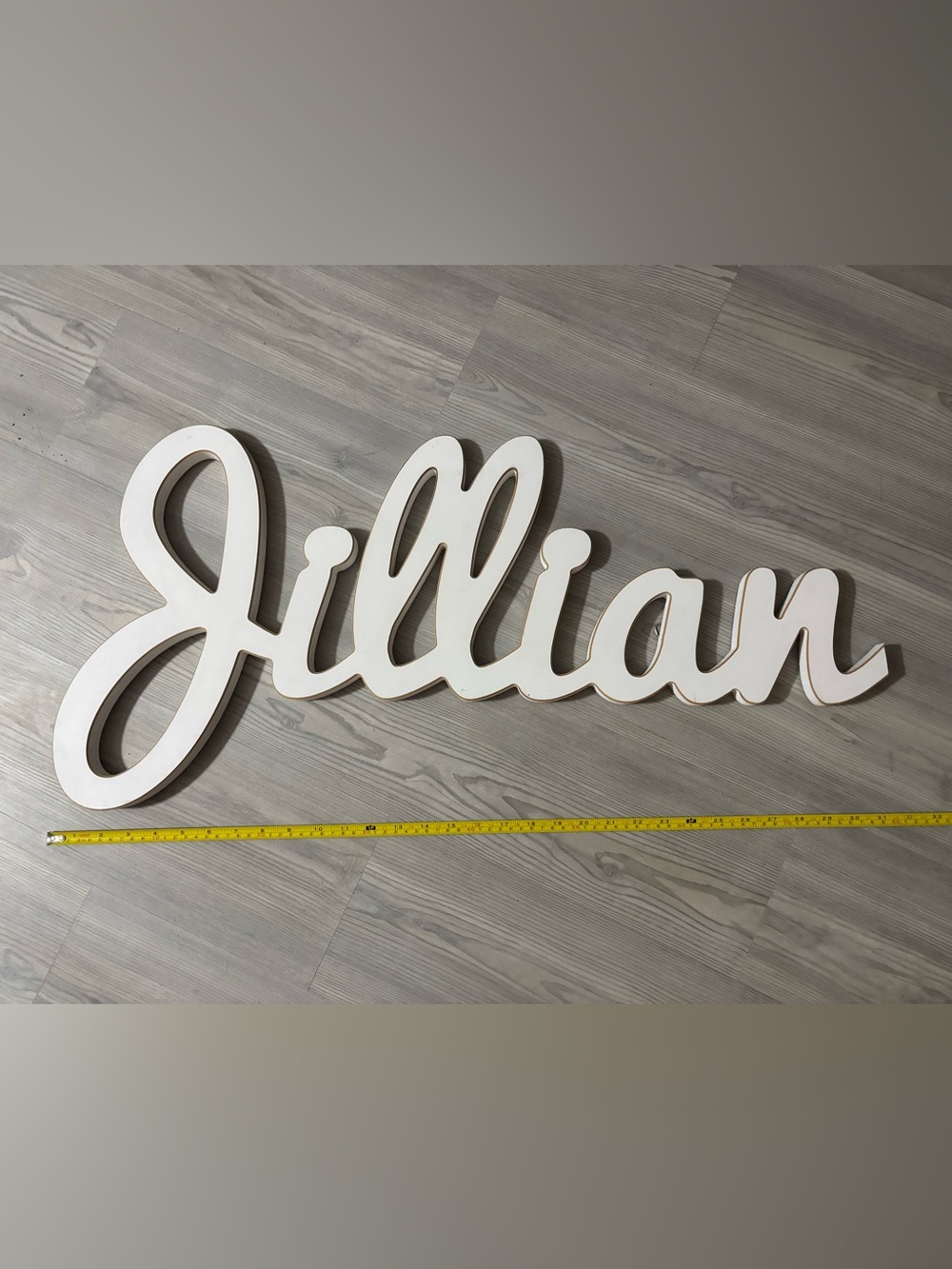 Personalized White Script Name Wall Art - Jillian